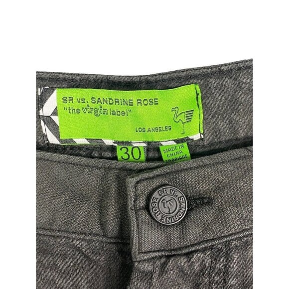 Free People x Sandrine Rose Wide Curve Leg Jeans Charbon Womens Size 30 - Picture 3 of 9